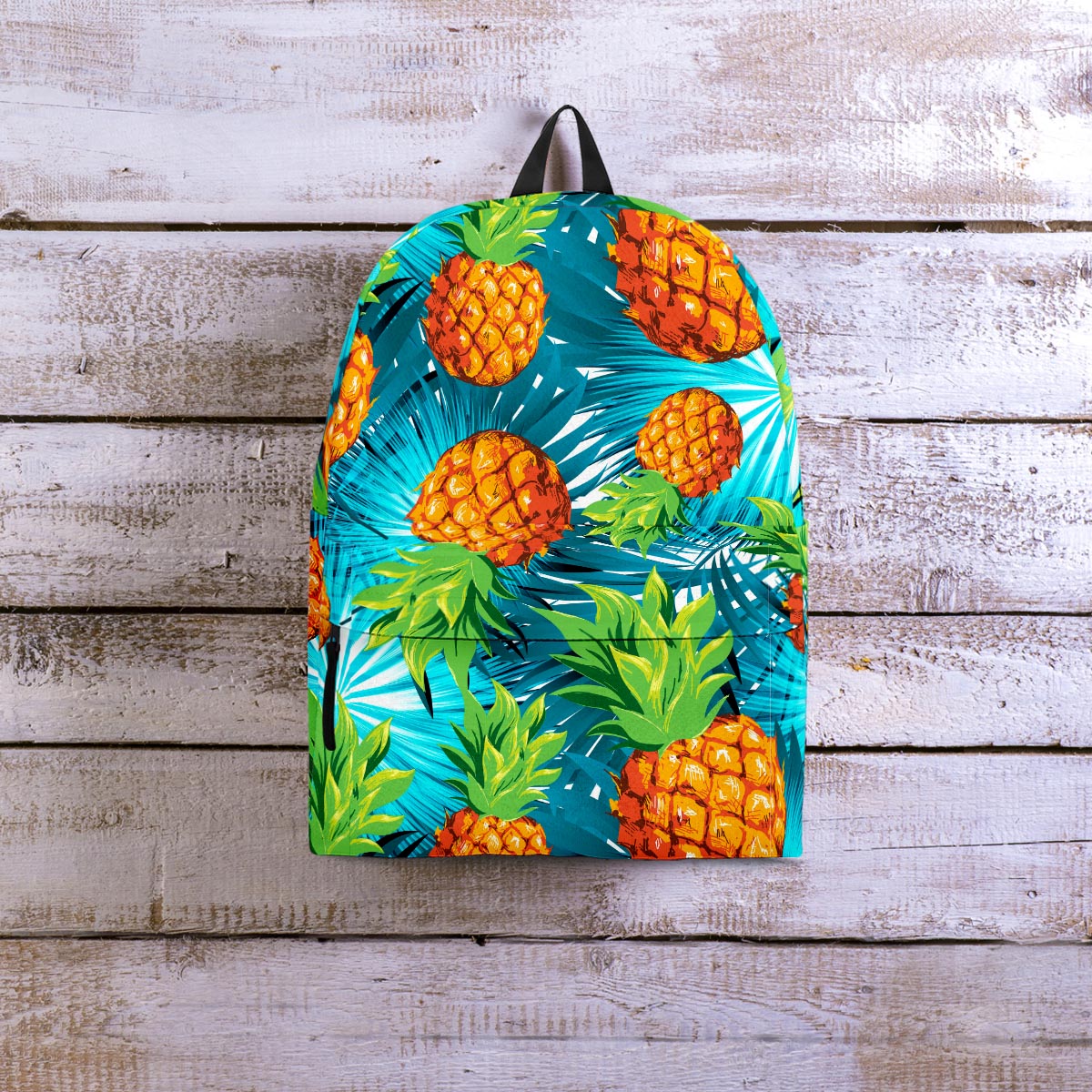 Blue Tropical Hawaiian Pineapple Print Backpack-grizzshop