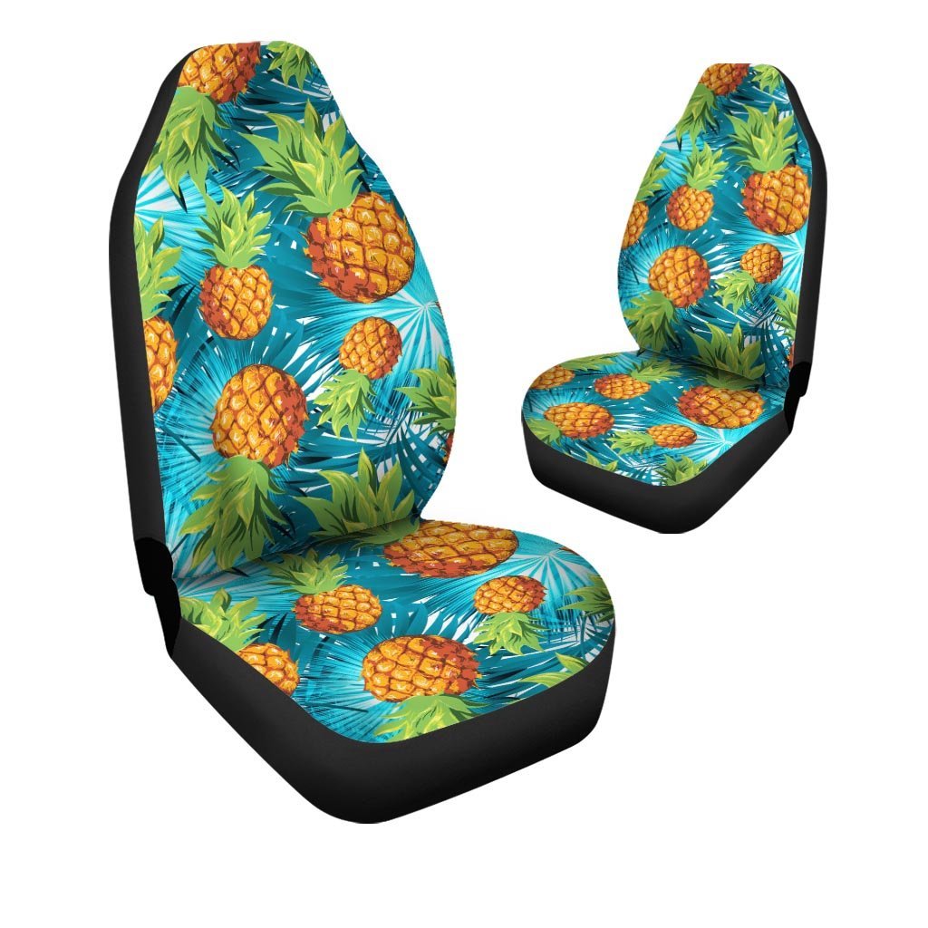 Blue Tropical Hawaiian Pineapple Print Car Seat Covers-grizzshop