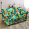 Blue Tropical Hawaiian Pineapple Print Loveseat Cover-grizzshop