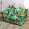 Blue Tropical Hawaiian Pineapple Print Loveseat Cover-grizzshop