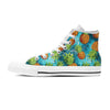 Blue Tropical Hawaiian Pineapple Print Men's High Top Shoes-grizzshop