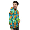 Blue Tropical Hawaiian Pineapple Print Men's Hoodie-grizzshop