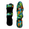 Blue Tropical Hawaiian Pineapple Print Muay Thai Shin Guard-grizzshop