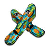 Blue Tropical Hawaiian Pineapple Print Muay Thai Shin Guard-grizzshop