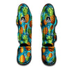 Blue Tropical Hawaiian Pineapple Print Muay Thai Shin Guard-grizzshop