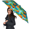 Blue Tropical Hawaiian Pineapple Print Umbrella-grizzshop