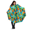 Blue Tropical Hawaiian Pineapple Print Umbrella-grizzshop