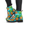 Blue Tropical Hawaiian Pineapple Print Women's Boots-grizzshop