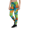 Blue Tropical Hawaiian Pineapple Print Women's Leggings-grizzshop