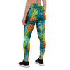 Blue Tropical Hawaiian Pineapple Print Women's Leggings-grizzshop