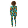 Blue Tropical Hawaiian Pineapple Print Women's Pajamas-grizzshop