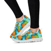 Blue Tropical Hawaiian Pineapple Print Women's Sneakers-grizzshop