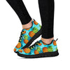 Blue Tropical Hawaiian Pineapple Print Women's Sneakers-grizzshop