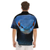 Blue Viper Snake Print Men's Short Sleeve Shirts-grizzshop