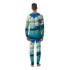 Blue Whale In Deep Sea Print Men's Pajamas-grizzshop