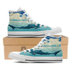 Blue Whale In Deep Sea Print White High Top Shoes-grizzshop