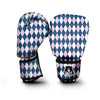 Load image into Gallery viewer, Blue White And Pink Argyle Print Pattern Boxing Gloves-grizzshop