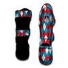 Blue White And Red Argyle Print Pattern Muay Thai Shin Guards-grizzshop