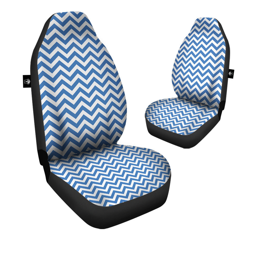 Blue Zigzag Print Pattern Car Seat Covers-grizzshop