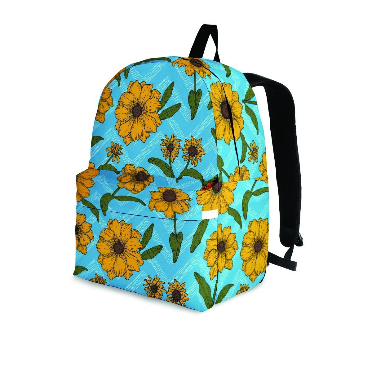 Blue Zigzag Sunflower Backpack-grizzshop