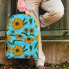 Blue Zigzag Sunflower Backpack-grizzshop