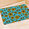 Blue Zigzag Sunflower Door Mat-grizzshop