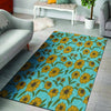 Blue Zigzag Sunflower Floor Mat-grizzshop