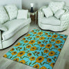 Blue Zigzag Sunflower Floor Mat-grizzshop