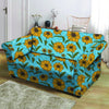 Blue Zigzag Sunflower Loveseat Cover-grizzshop