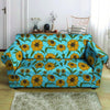 Blue Zigzag Sunflower Loveseat Cover-grizzshop