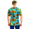 Blue Zigzag Sunflower Men T Shirt-grizzshop