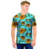 Blue Zigzag Sunflower Men T Shirt-grizzshop