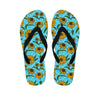 Blue Zigzag Sunflower Men's Flip Flops-grizzshop