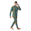 Blue Zigzag Sunflower Men's Pajamas-grizzshop