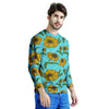 Blue Zigzag Sunflower Men's Sweatshirt-grizzshop