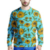 Blue Zigzag Sunflower Men's Sweatshirt-grizzshop