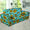 Blue Zigzag Sunflower Sofa Cover-grizzshop