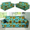 Blue Zigzag Sunflower Sofa Cover-grizzshop