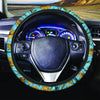 Blue Zigzag Sunflower Steering Wheel Cover-grizzshop