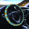 Blue Zigzag Sunflower Steering Wheel Cover-grizzshop