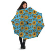 Blue Zigzag Sunflower Umbrella-grizzshop