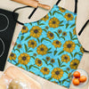 Blue Zigzag Sunflower Women's Apron-grizzshop