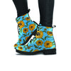 Blue Zigzag Sunflower Women's Boots-grizzshop