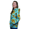 Blue Zigzag Sunflower Women's Hoodie-grizzshop