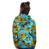 Blue Zigzag Sunflower Women's Hoodie-grizzshop