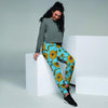 Blue Zigzag Sunflower Women's Joggers-grizzshop