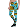 Blue Zigzag Sunflower Women's Leggings-grizzshop