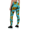 Blue Zigzag Sunflower Women's Leggings-grizzshop