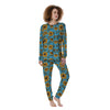 Blue Zigzag Sunflower Women's Pajamas-grizzshop