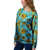 Blue Zigzag Sunflower Women's Sweatshirt-grizzshop